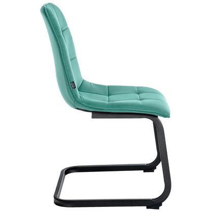  CLP Eetkamerstoel Vermont Mat Zwart Frame - Metaal - Groen