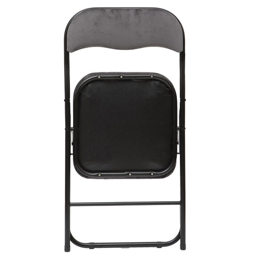  5Five Klapstoel Met Fluweel Zitting - Grijs - 44 X 48 X 79 Cm