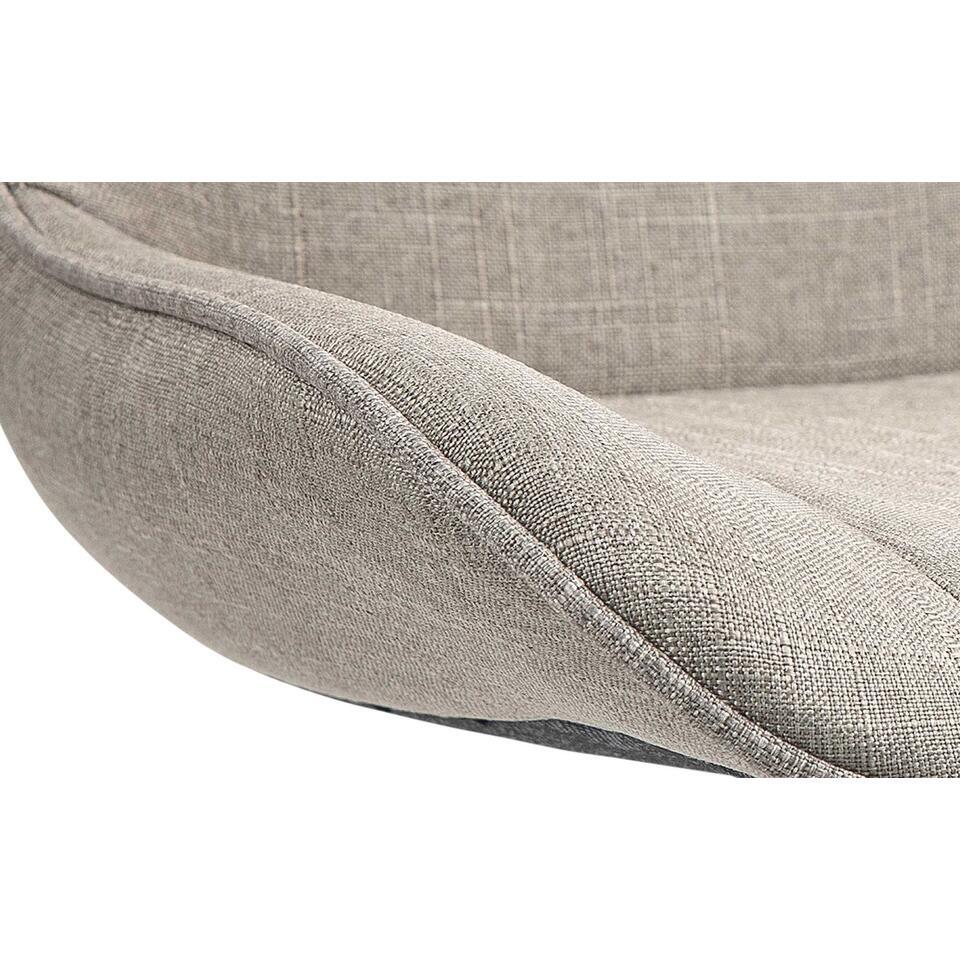  CLP Set Van 2 Barkruk Vonore Zwart Frame - Stof - Taupe
