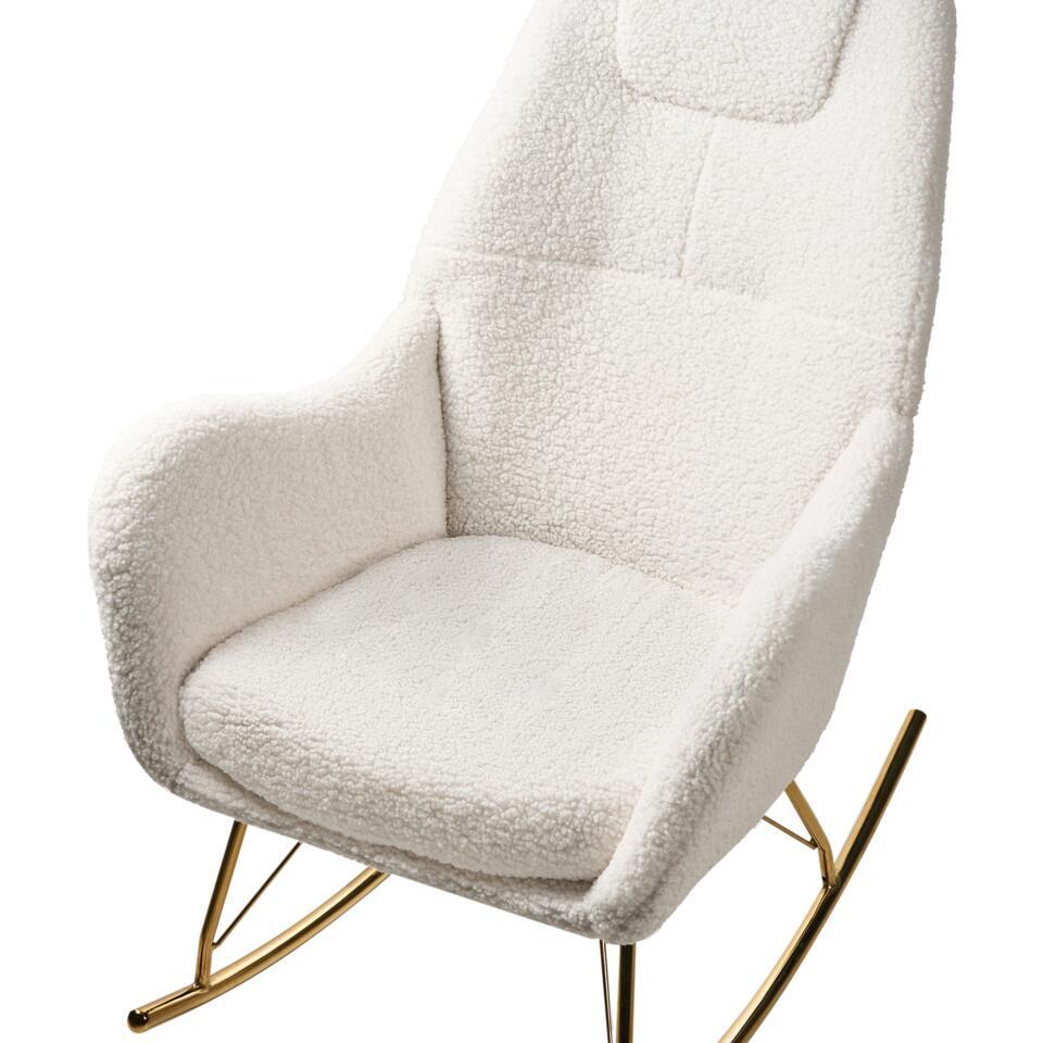  GULSELE - Schommelstoel - Gebroken Wit - Bouclé