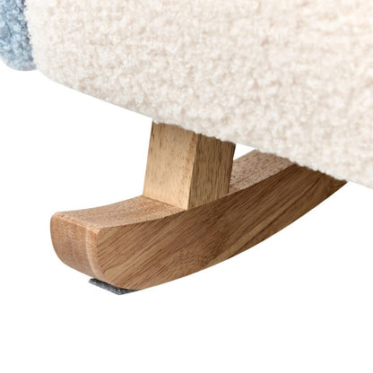  OMBO - Schommelstoel Voor Kinderen - Lichtblauw - Bouclé