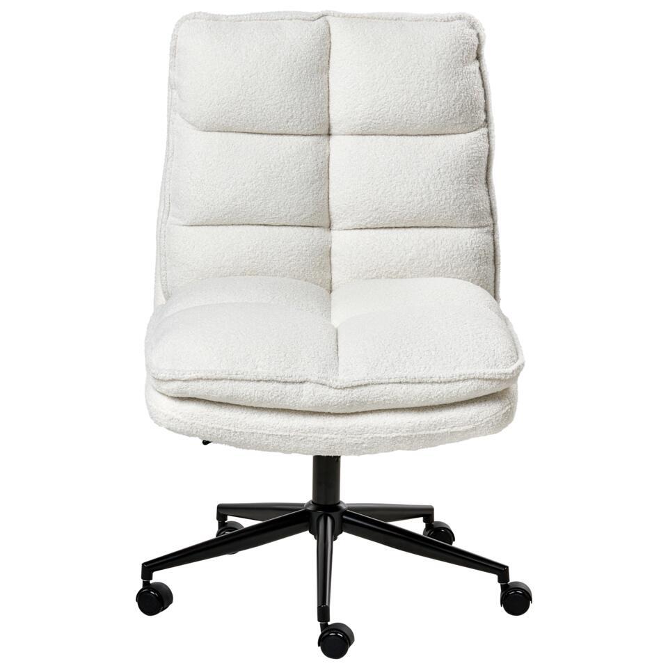  ADDISON - Bureaustoel - Wit - Bouclé