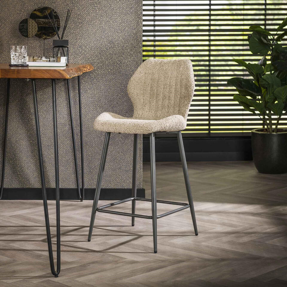  Fraaai - Varadero Barstoel Boucle - Zand