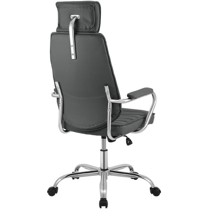  CLP Bureaustoel Rako Chroom Frame - Kunstleer - Grijs