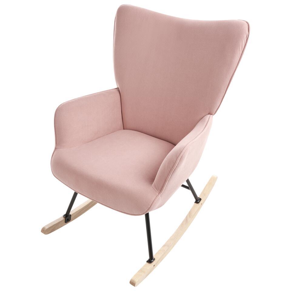  ARSET - Schommelstoel - Roze - Bouclé