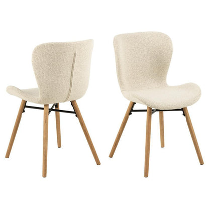  Eetkamerstoel Stof Créme - Zithoogte 46,5cm - Zaria - Set Van 2