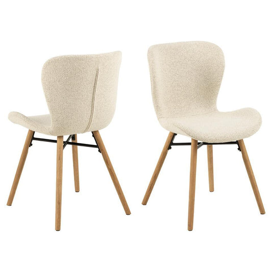 Eetkamerstoel Stof Créme - Zithoogte 46,5cm - Zaria - Set Van 2