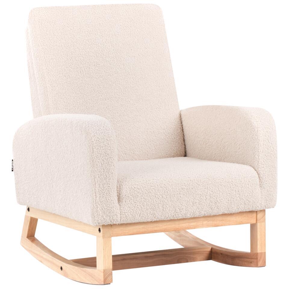  NORBY - Schommelstoel Voor Kinderen - Lichtbeige - Bouclé