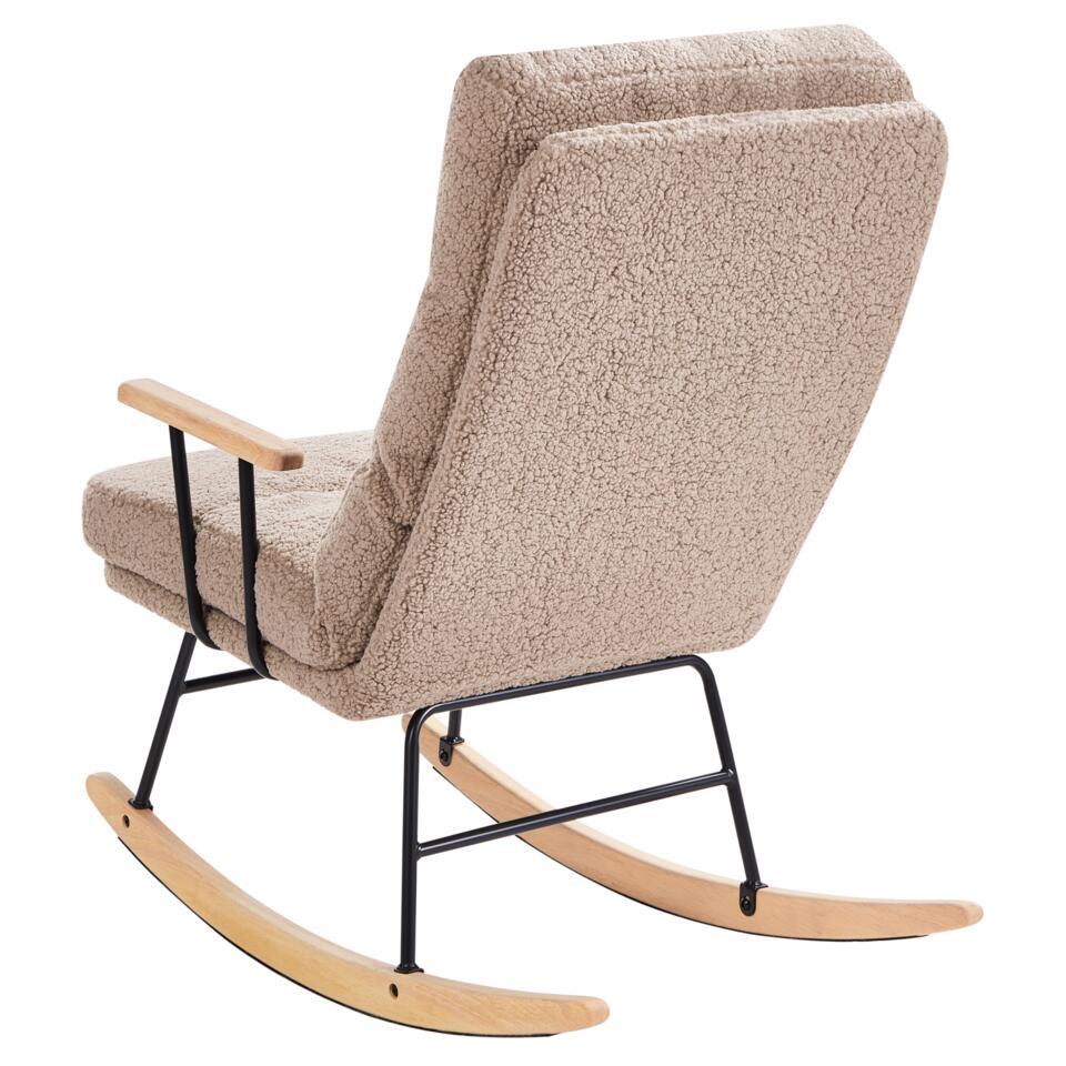 ESKELIN - Schommelstoel - Beige - Bouclé