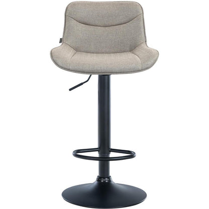  CLP Set Van 2 Barkruk Vonore Zwart Frame - Stof - Taupe