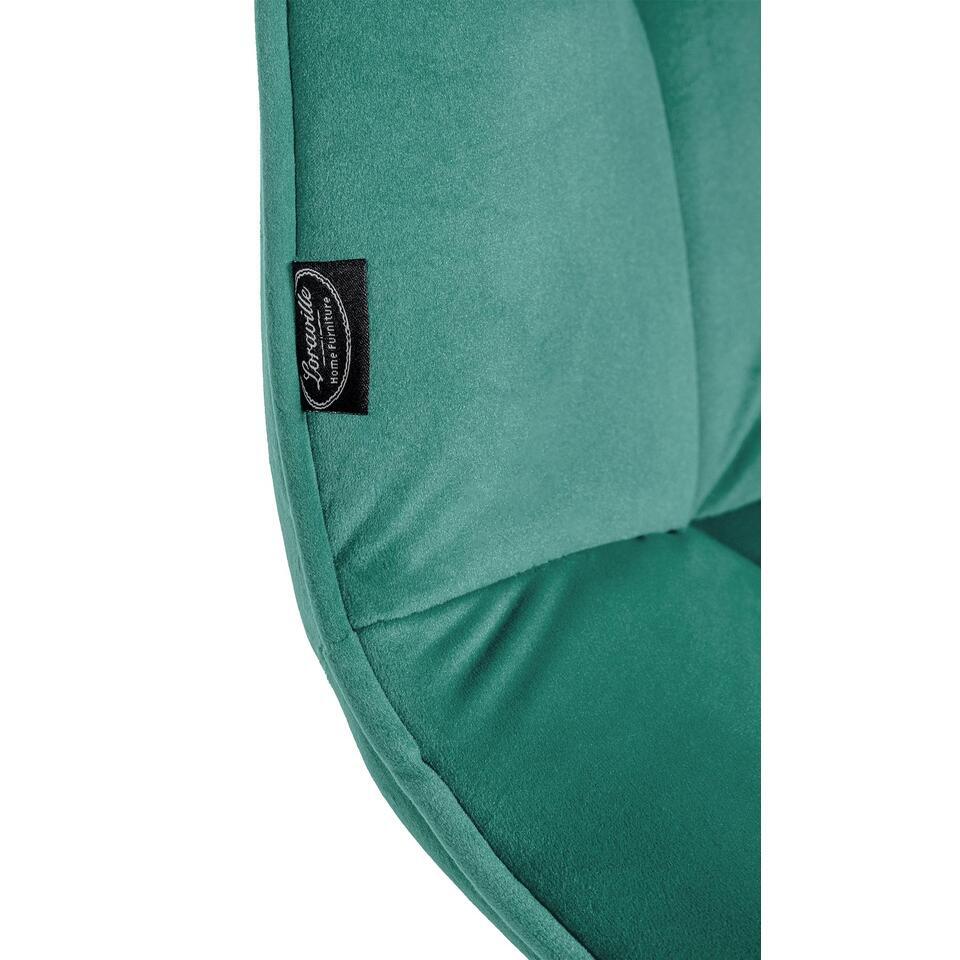  CLP Eetkamerstoel Vermont Mat Zwart Frame - Metaal - Groen