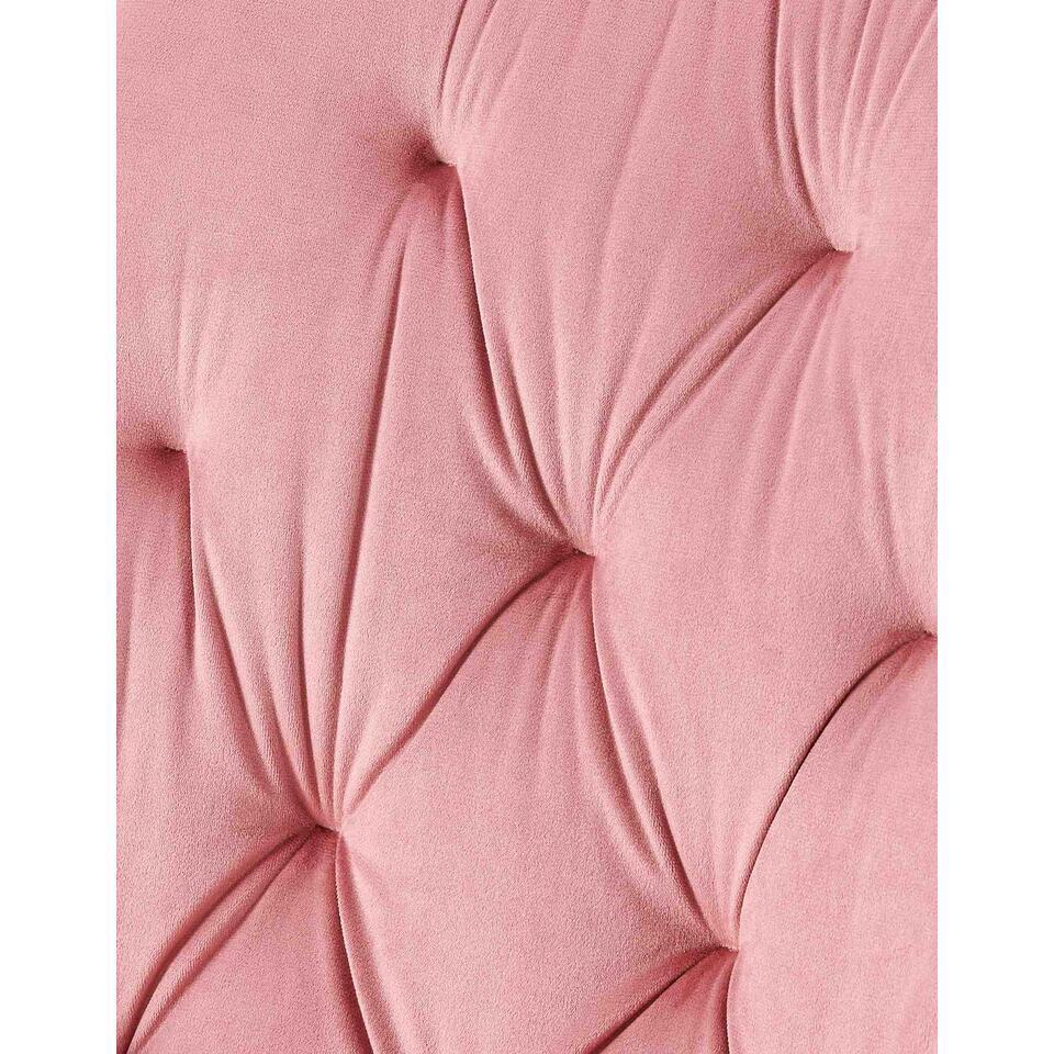  CLP Set Van 2 Eetkamerstoel Wallace Zwart Frame - Fluweel - Roze