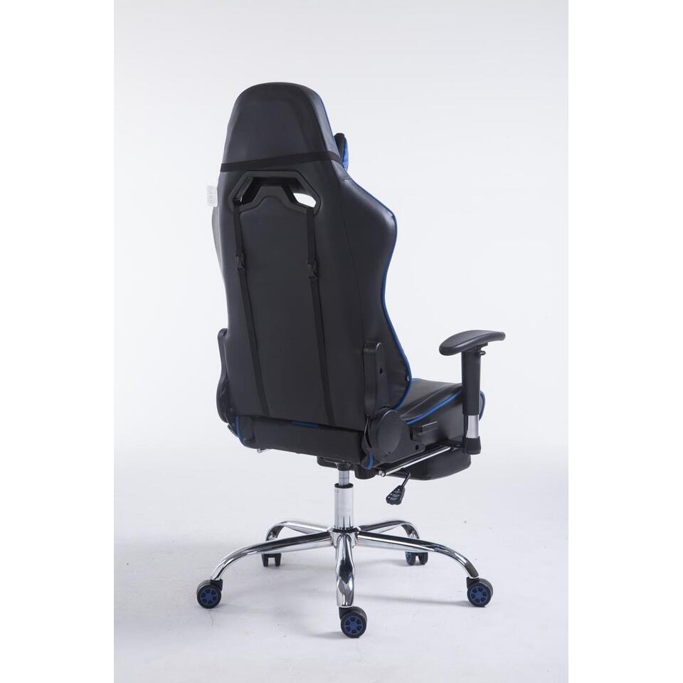  CLP Bureaustoel Limit Zwart Frame - Kunstleer - Zwart/blauw