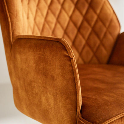  Barkruk Novan Velvet Cognac - Zithoogte 68 Cm - Stof - Bruin