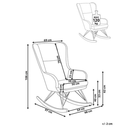  LUOMA - Schommelstoel - Off-white - Bouclé