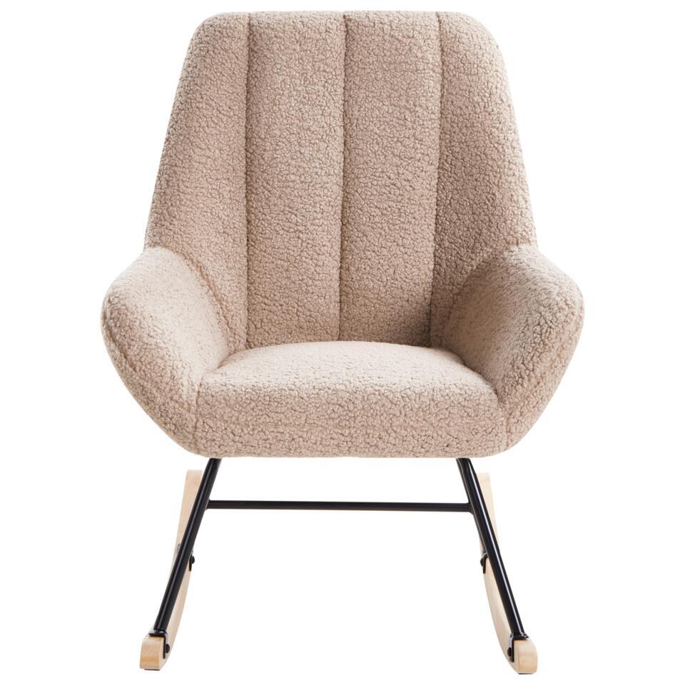  KINNO - Schommelstoel - Beige - Bouclé