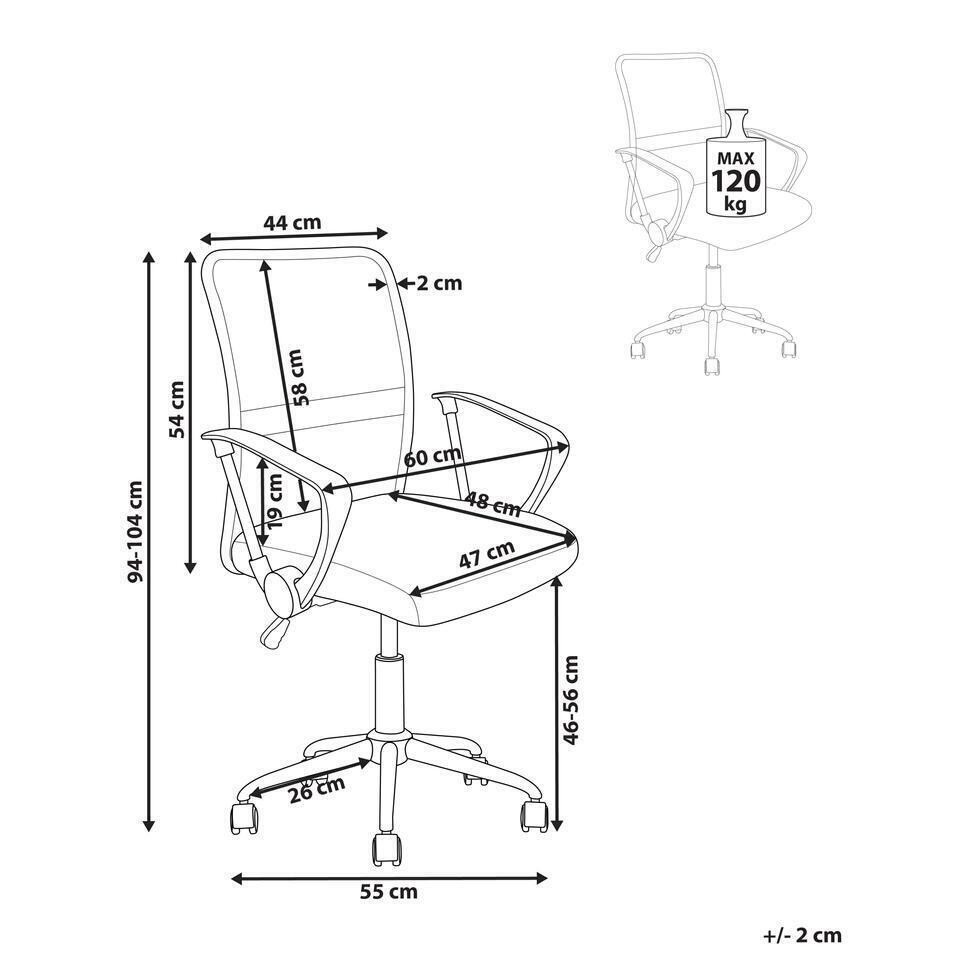  BEST - Bureaustoel - Wit - Mesh