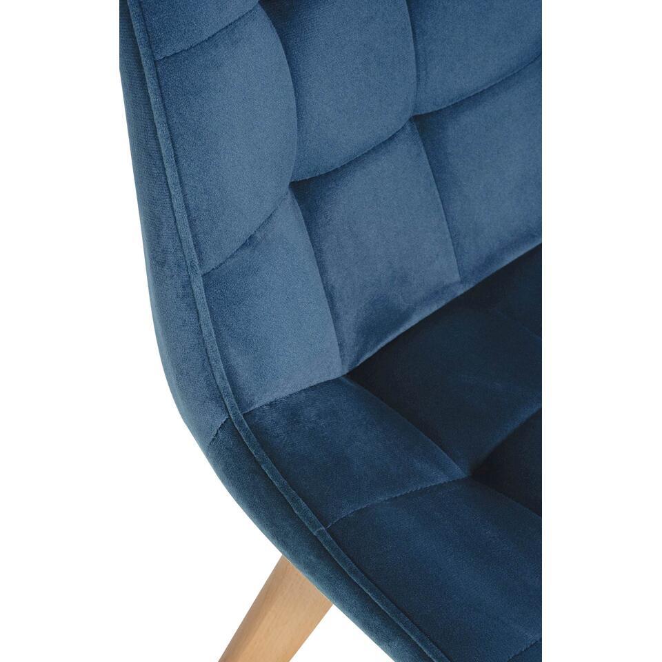  CLP Eetkamerstoel Brook Natura Frame - Fluweel - Blauw