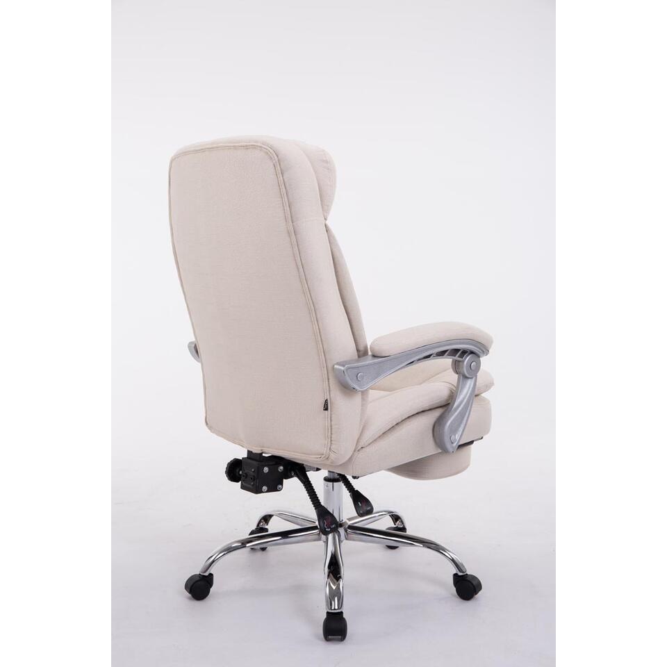  CLP Bureaustoel XL Troy Chroom Frame - Stof - Creme