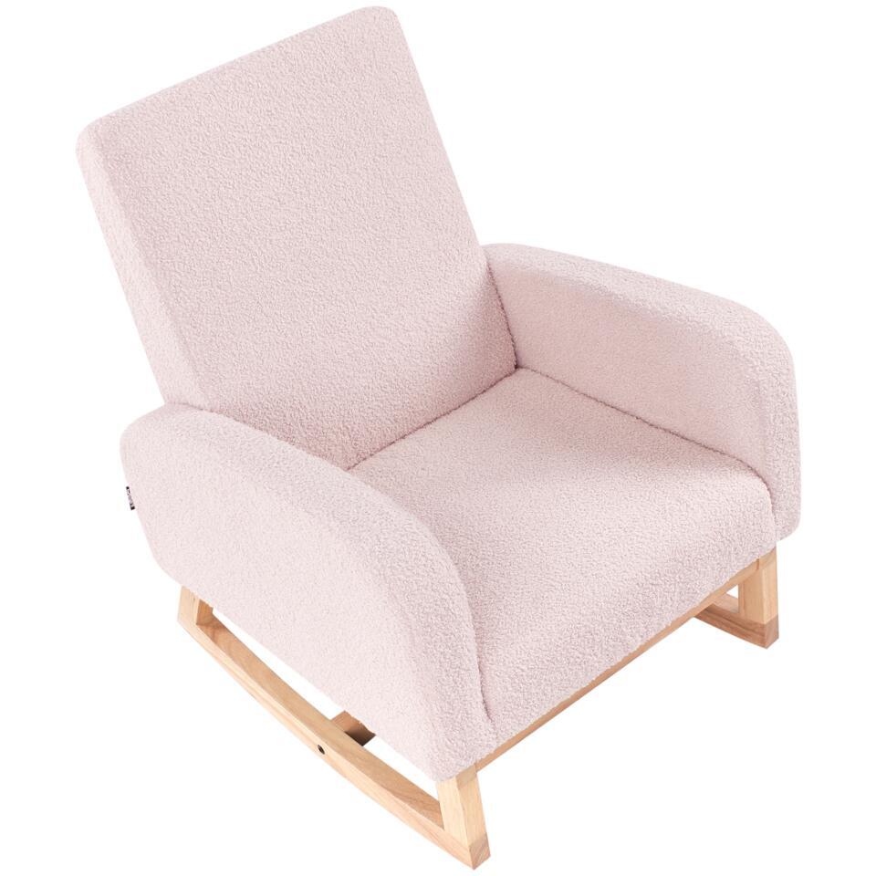  NORBY - Schommelstoel Voor Kinderen - Pastelroze - Bouclé