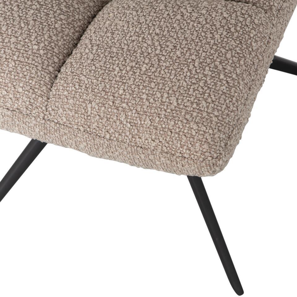  WOOOD Vinny Draaibare Eetkamerstoel - Bouclé - Zand - 80x48x45