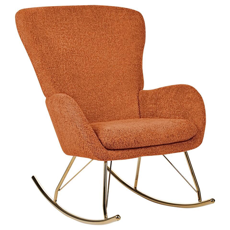  ANASET - Schommelstoel - Oranje - Bouclé
