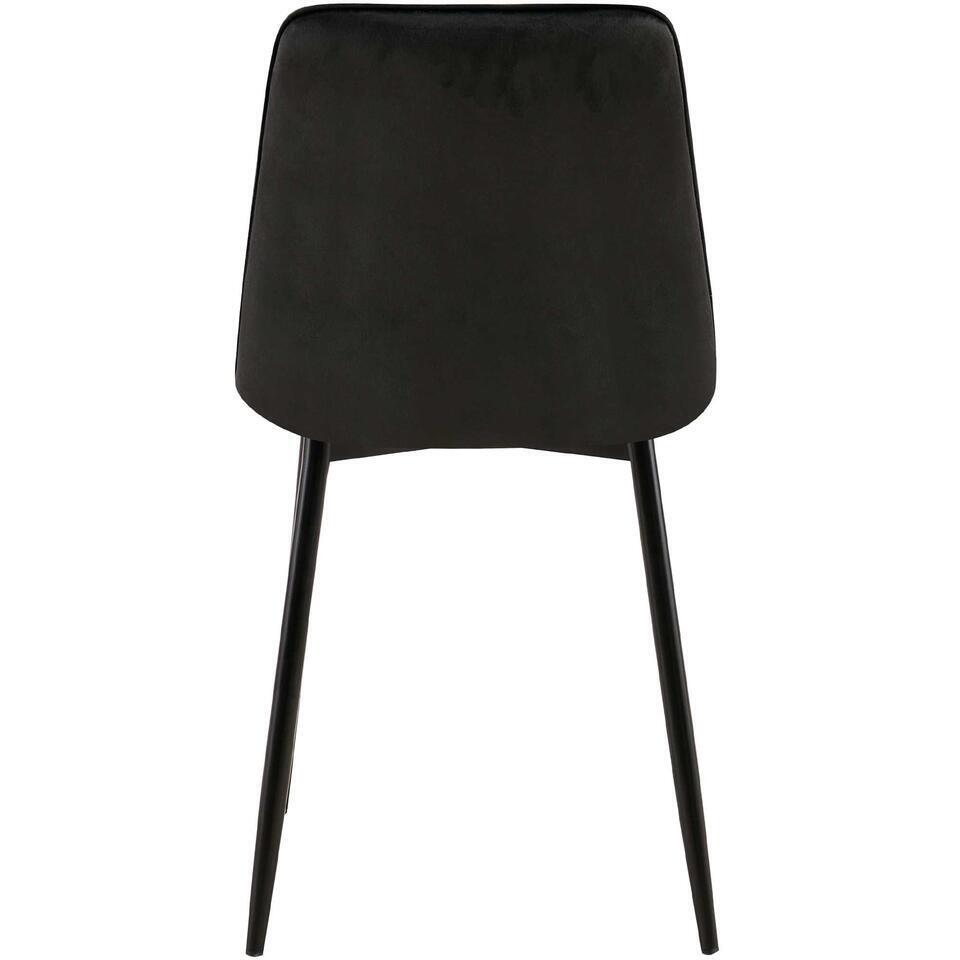  CLP Set Van 2 Eetkamerstoel Gifford Mat Zwart Frame - Fluweel - Zwart