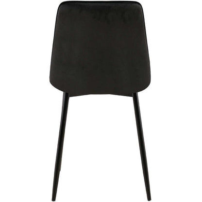  CLP Set Van 2 Eetkamerstoel Gifford Mat Zwart Frame - Fluweel - Zwart