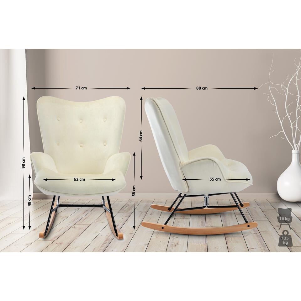  CLP Schommelstoel Sanka Fluweel - Creme