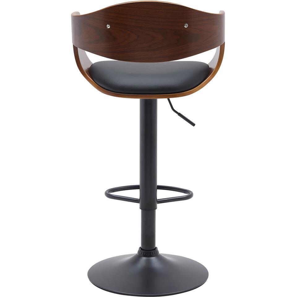  CLP Set Van 2 Barkruk Kingston Mat Zwart Frame - Kunstleer - Walnoot/zwart