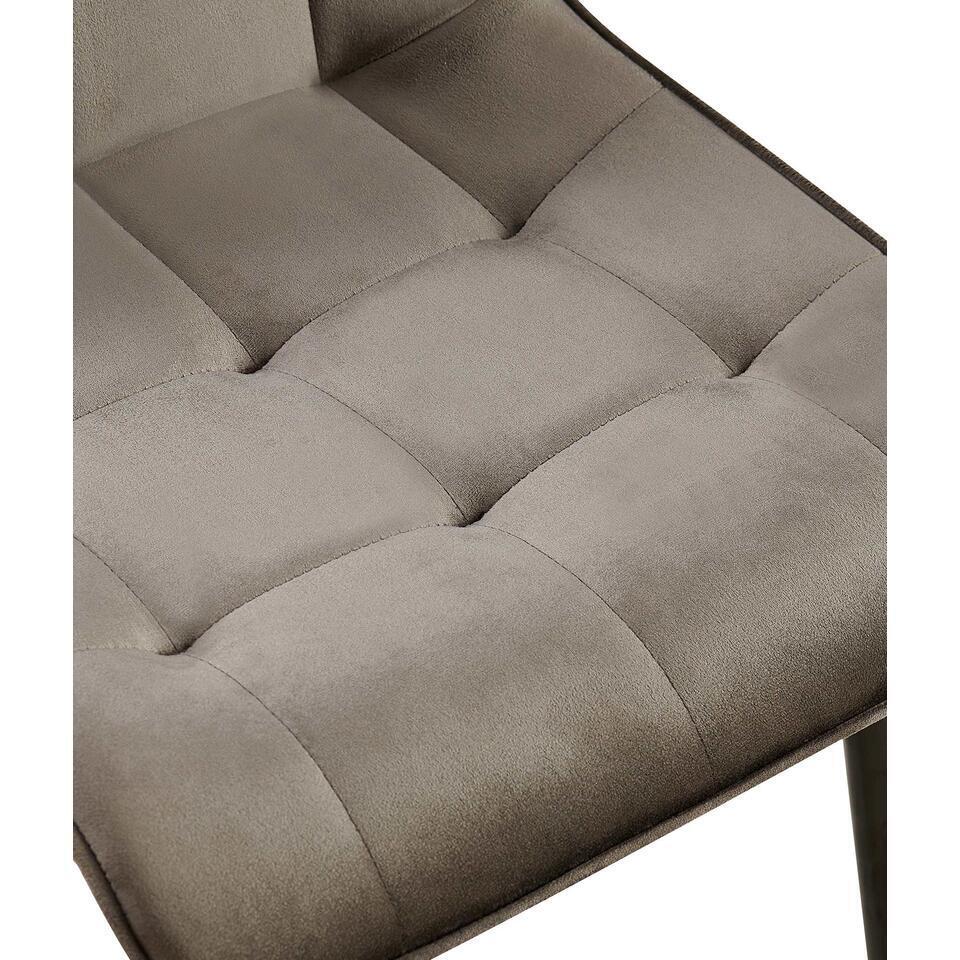  CLP Set Van 2 Eetkamerstoel Gifford Mat Zwart Frame - Fluweel - Antraciet