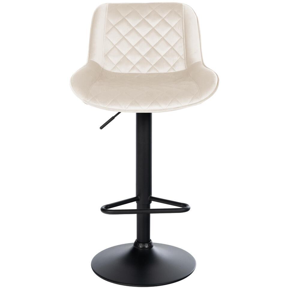  CLP Set Van 2 Barkruk Kasson Zwart Frame - Fluweel - Creme