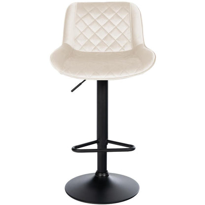  CLP Set Van 2 Barkruk Kasson Zwart Frame - Fluweel - Creme