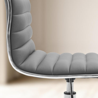  CLP Bureaustoel Alamosa Chroom Frame - Kunstleer - Grijs