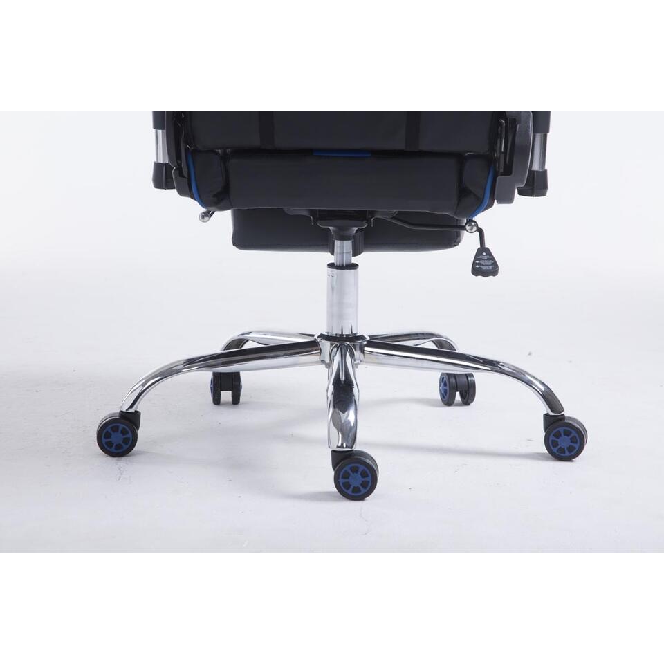  CLP Bureaustoel Limit Zwart Frame - Kunstleer - Zwart/blauw