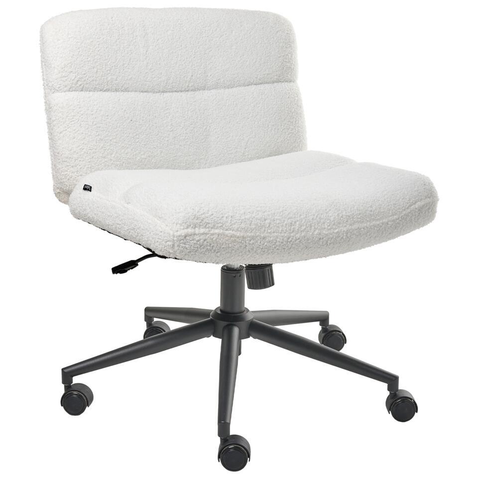  CATLIN - Bureaustoel - Wit - Bouclé