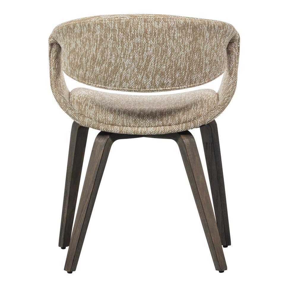  WOOOD Yossi Eetkamerstoelen Met Houten Bruinen Poot - Zand - Set Van 2