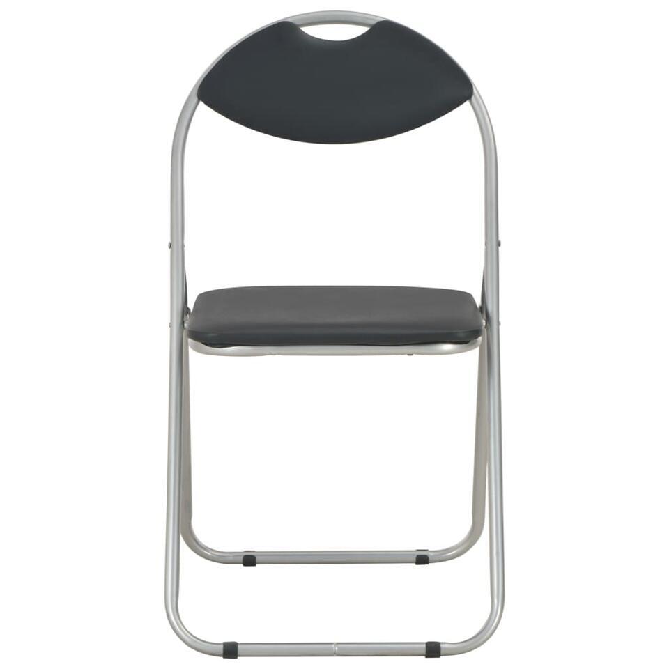  VidaXL Eetkamerstoelen Inklapbaar 2 St Kunstleer Zwart