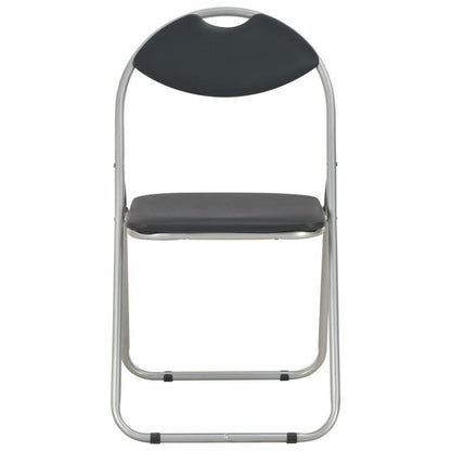  VidaXL Eetkamerstoelen Inklapbaar 2 St Kunstleer Zwart