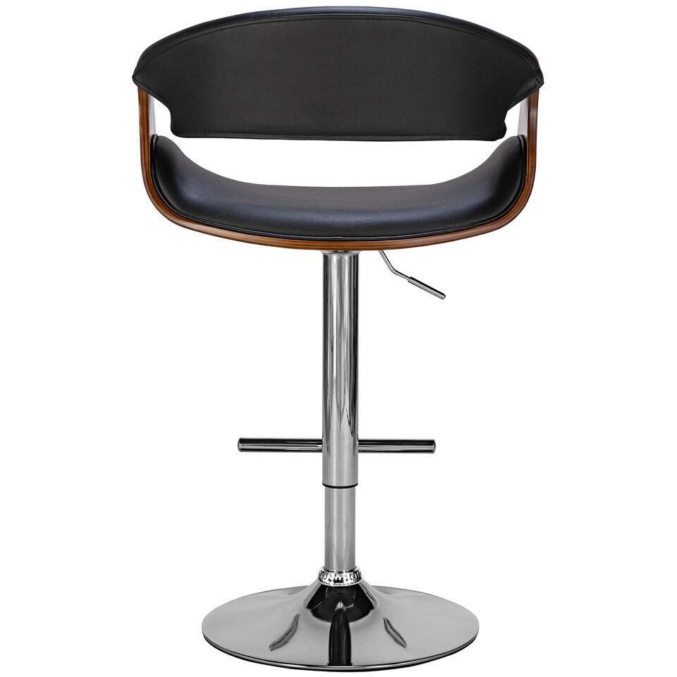  CLP Barkruk Foley Chroom Frame - Kunstleer - Walnoot/zwart