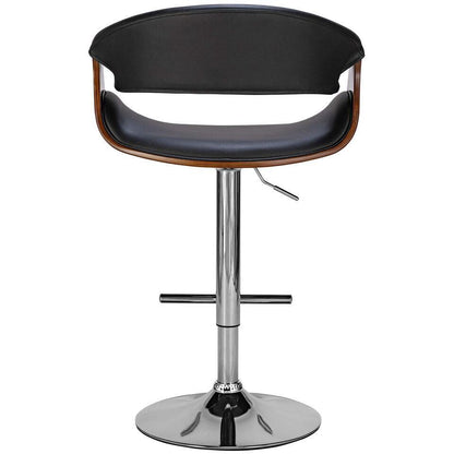  CLP Barkruk Foley Chroom Frame - Kunstleer - Walnoot/zwart