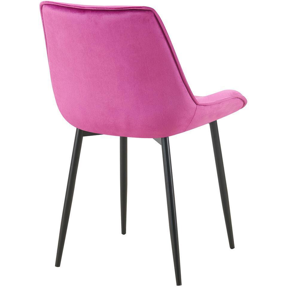  CLP Set Van 2 Eetkamerstoel Wallace Zwart Frame - Fluweel - Paars