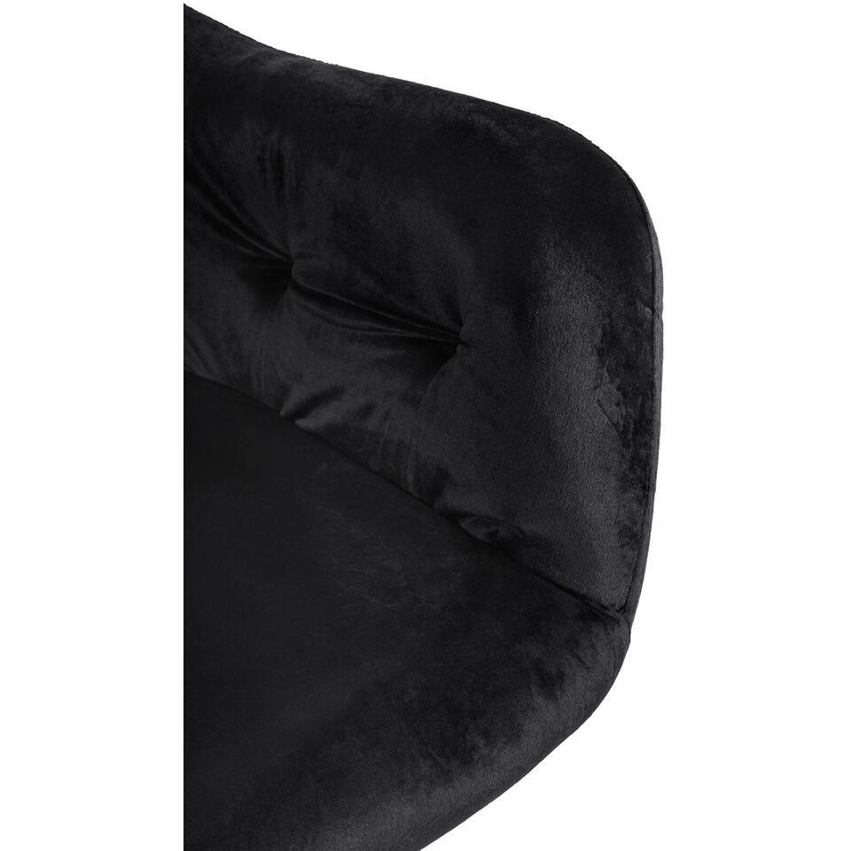  CLP Eetkamerstoel Stanley Zwart Frame - Fluweel - Zwart