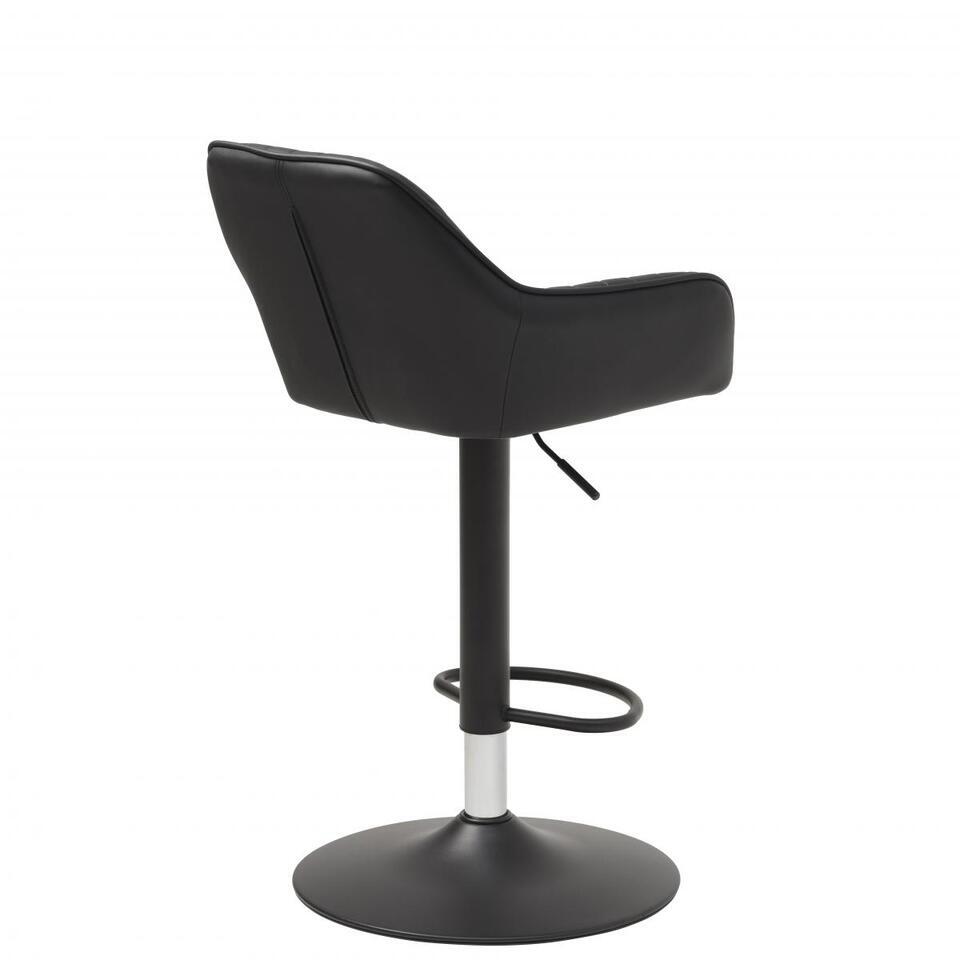  Nordic Home - Erik Draaibare Barstoel - Pu Leer - Zwart