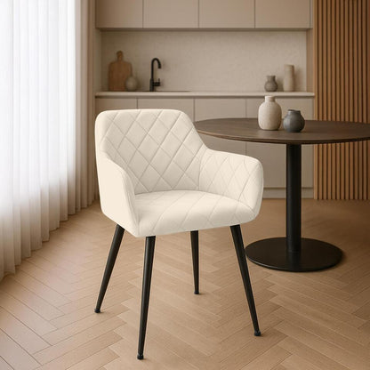  CLP Eetkamerstoel Monett Fluweel - Creme
