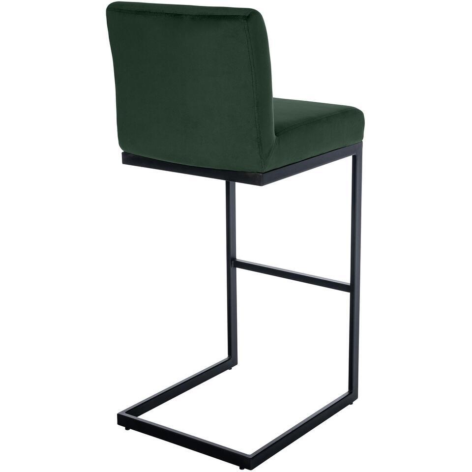  CLP Barkruk Hopewell Zwart Frame - Fluweel - Groen