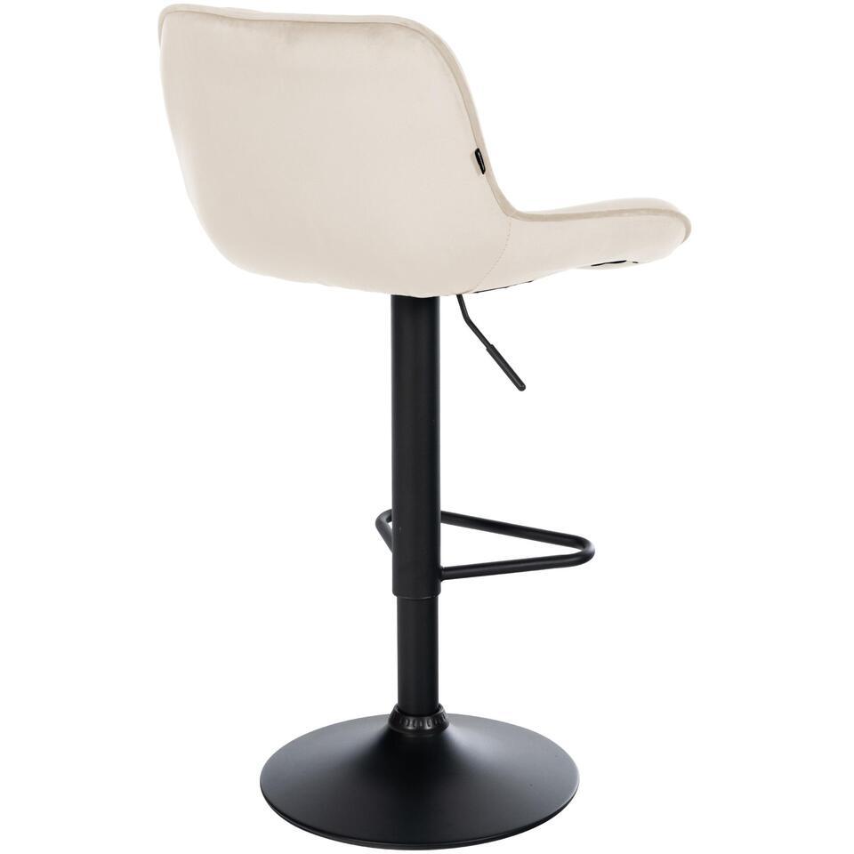  CLP Set Van 2 Barkruk Kasson Zwart Frame - Fluweel - Creme