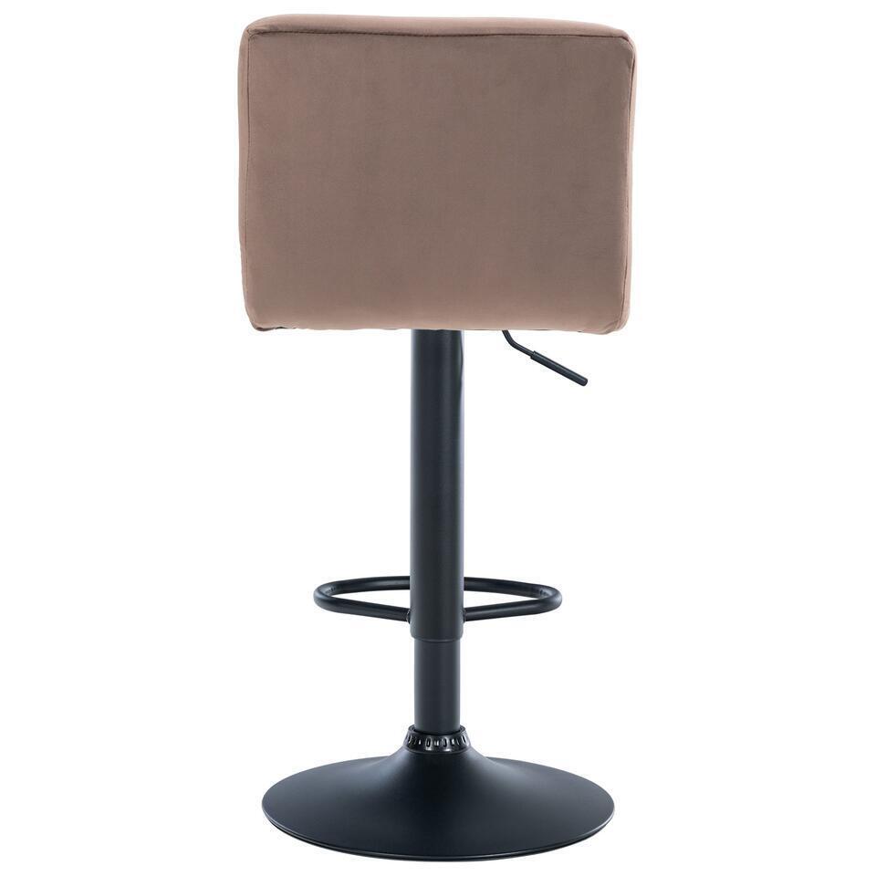  CLP Set Van 2 Barkruk Peru Zwart Frame - Fluweel - Bruin