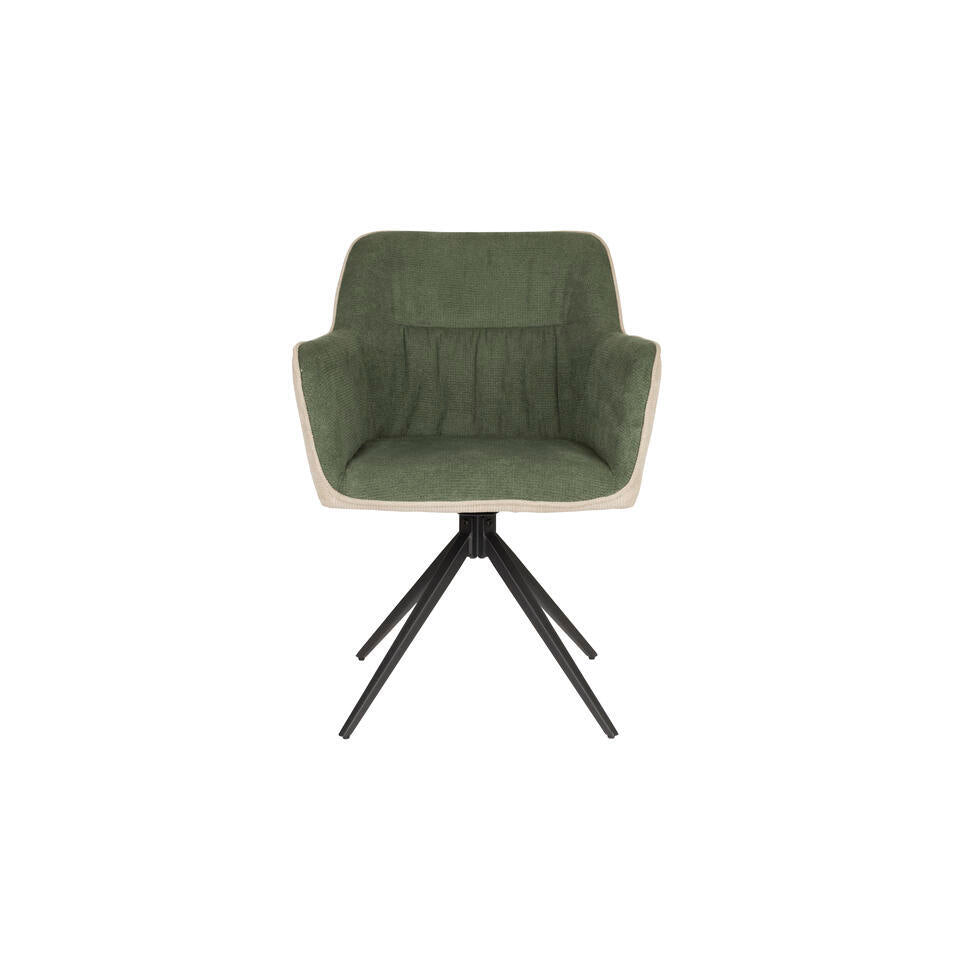  Housecraft Daley Eetkamerstoel Beige/Groen - Set Van 2