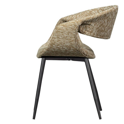  WOOOD Yossi Eetkamerstoelen Met Metalen Zwarte Poot - Zand - Set Van 2